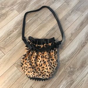 Alexander Wang leopard bucket bag with studs